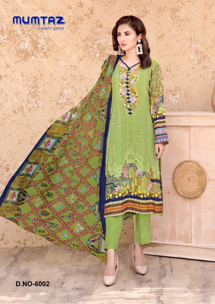 Madhav Fashion Mumtaz 6 Regular Wear Karachi Cotton Printed Dress Material